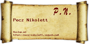 Pecz Nikolett névjegykártya